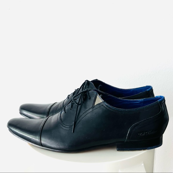 Ted Baker London Shoes | Ted Baker London Mens Black Leather Dress Shoes | Color: Black/Blue | Size: 12 | Purplepinch's Closet